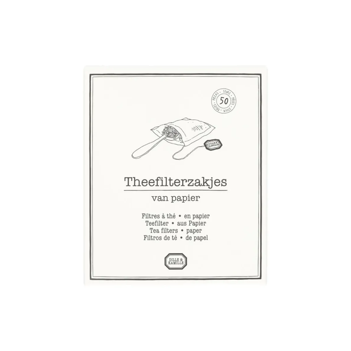 Theefilterzakjes, papier, 50 stuks