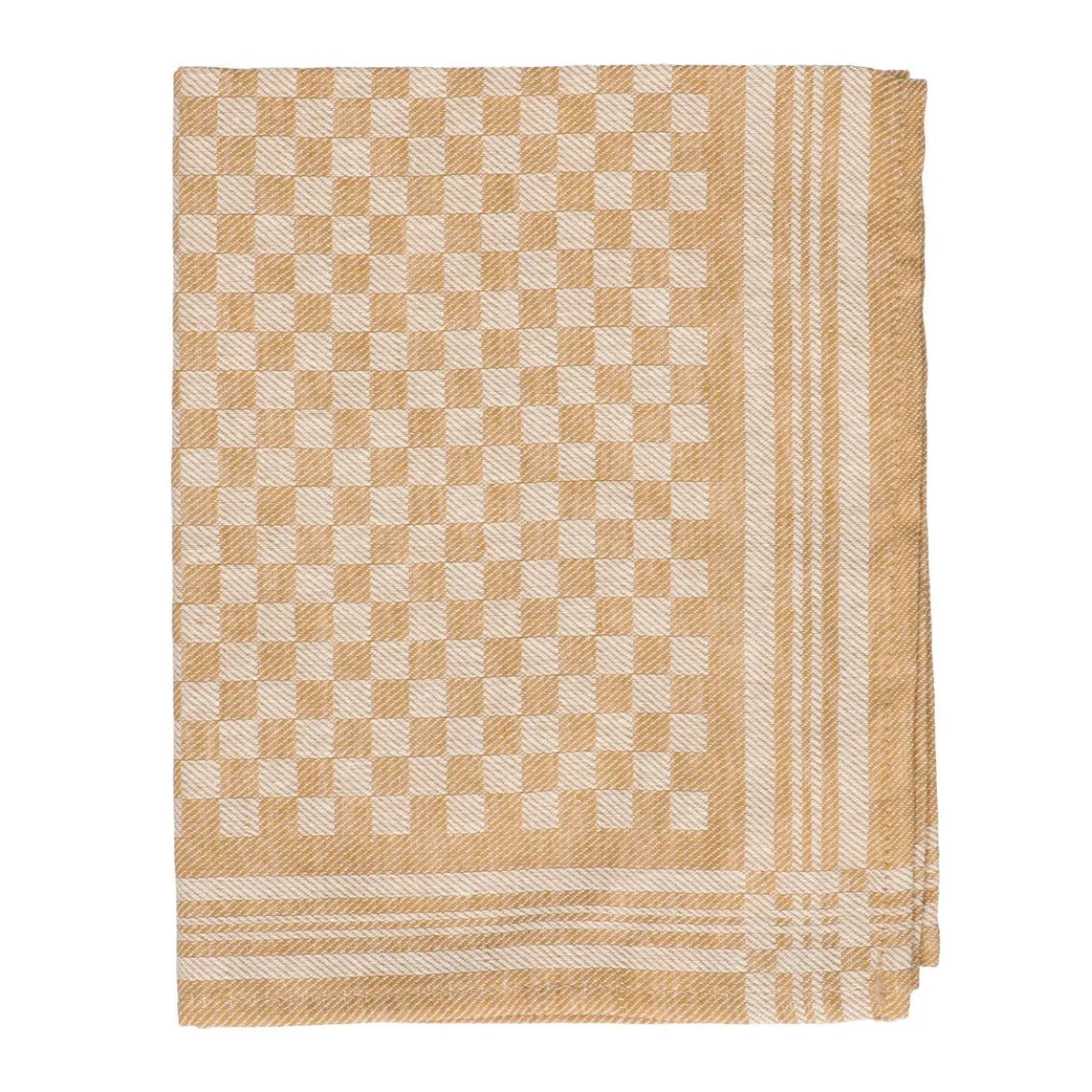 Thee-/glazendoek, linnen en katoen, zandkleurig