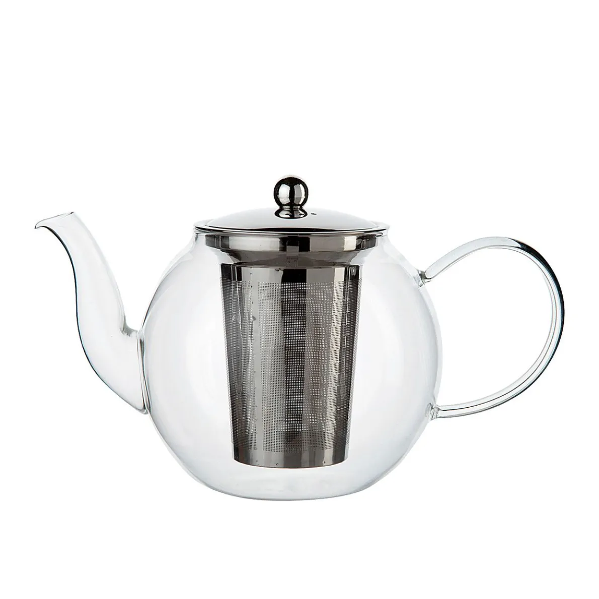 Theepot met theezeefje, bol, glas, 1.2 l