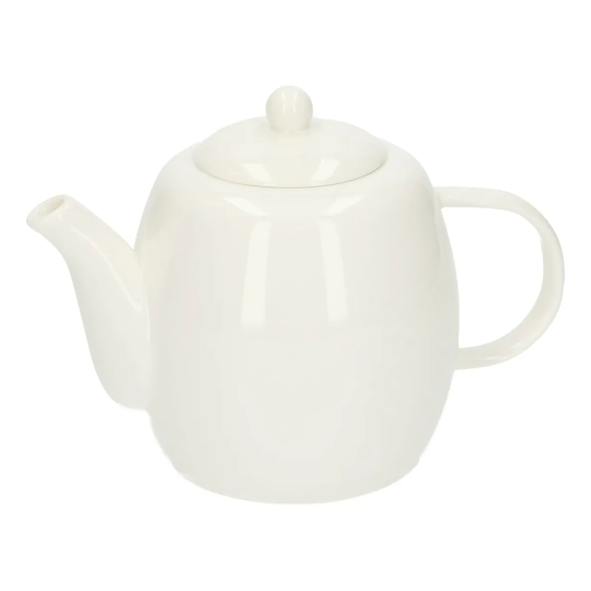 Theepot, organisch, porselein, wit, 1,2 liter