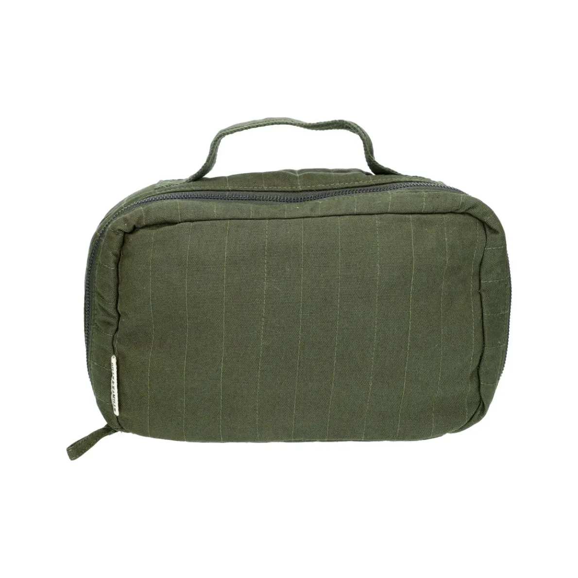 Toilettas groot, biologisch katoen, donkergroen, 26 x 16 x 10 cm