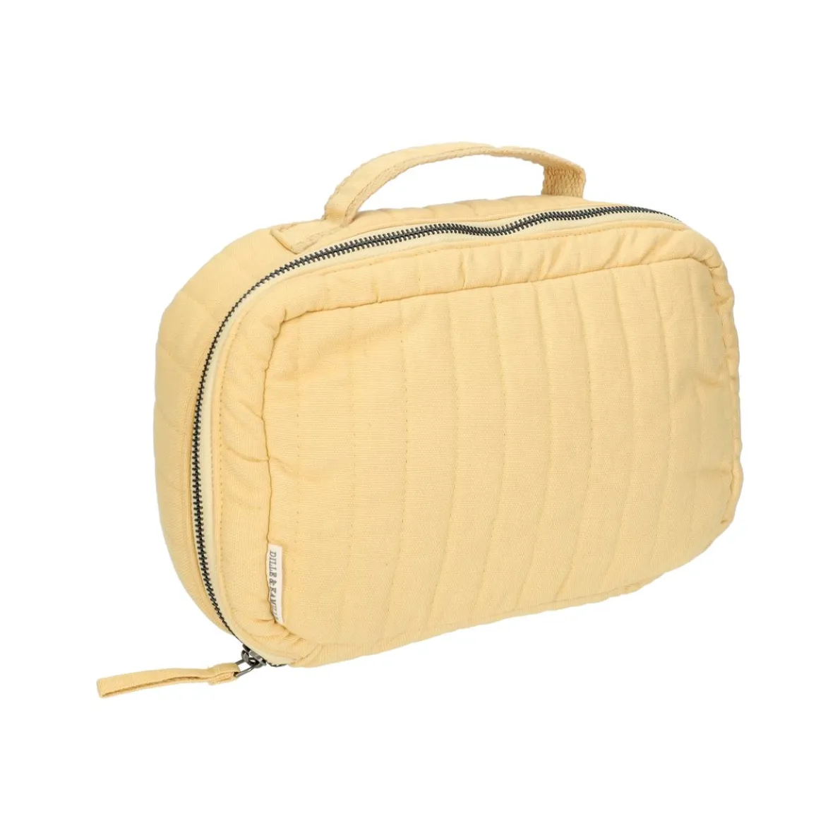 Toilettas groot, biologisch katoen, geel, 26 x 16 x 10 cm geel