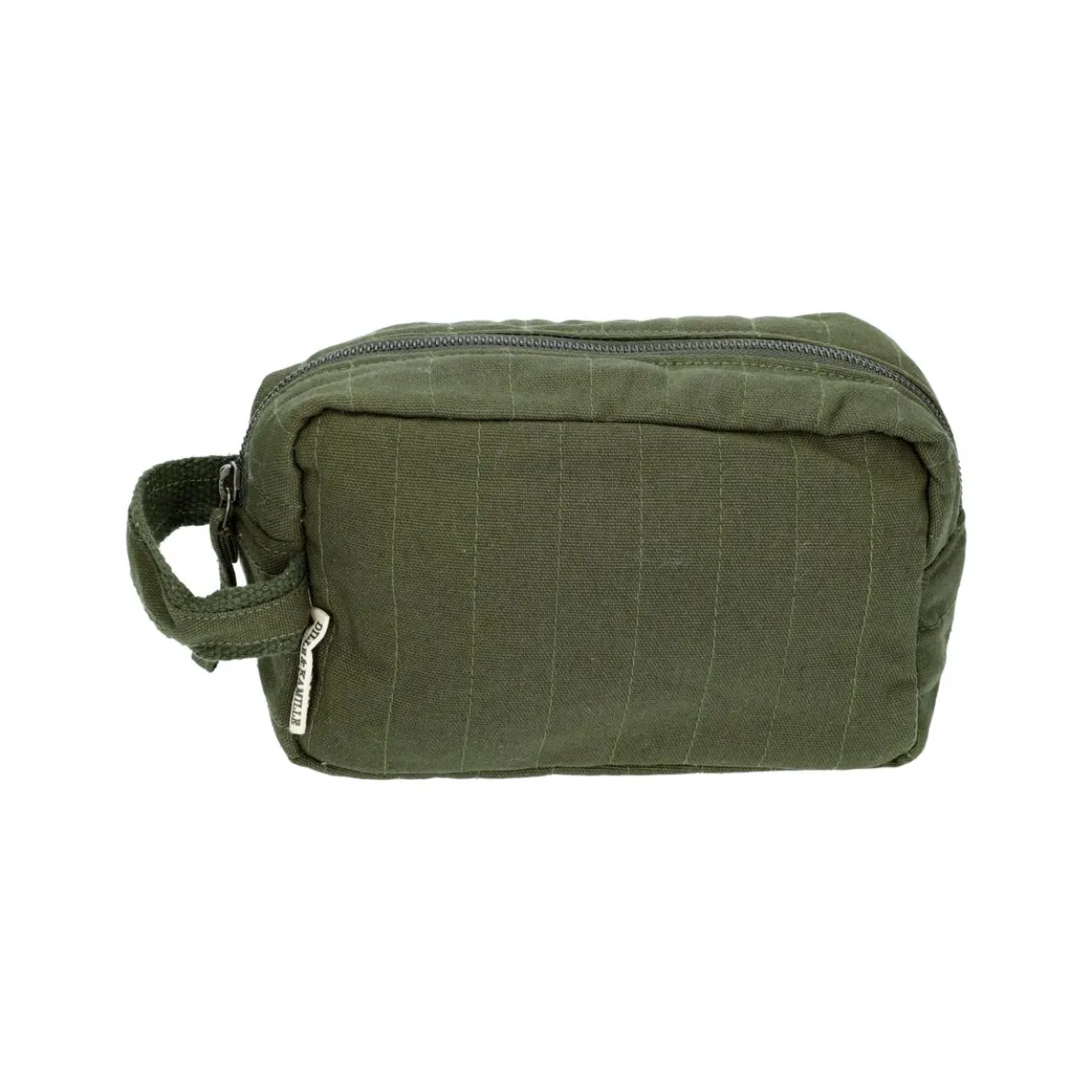 Toilettas middel, biologisch katoen, donkergroen, 20 x 12 x 9 cm