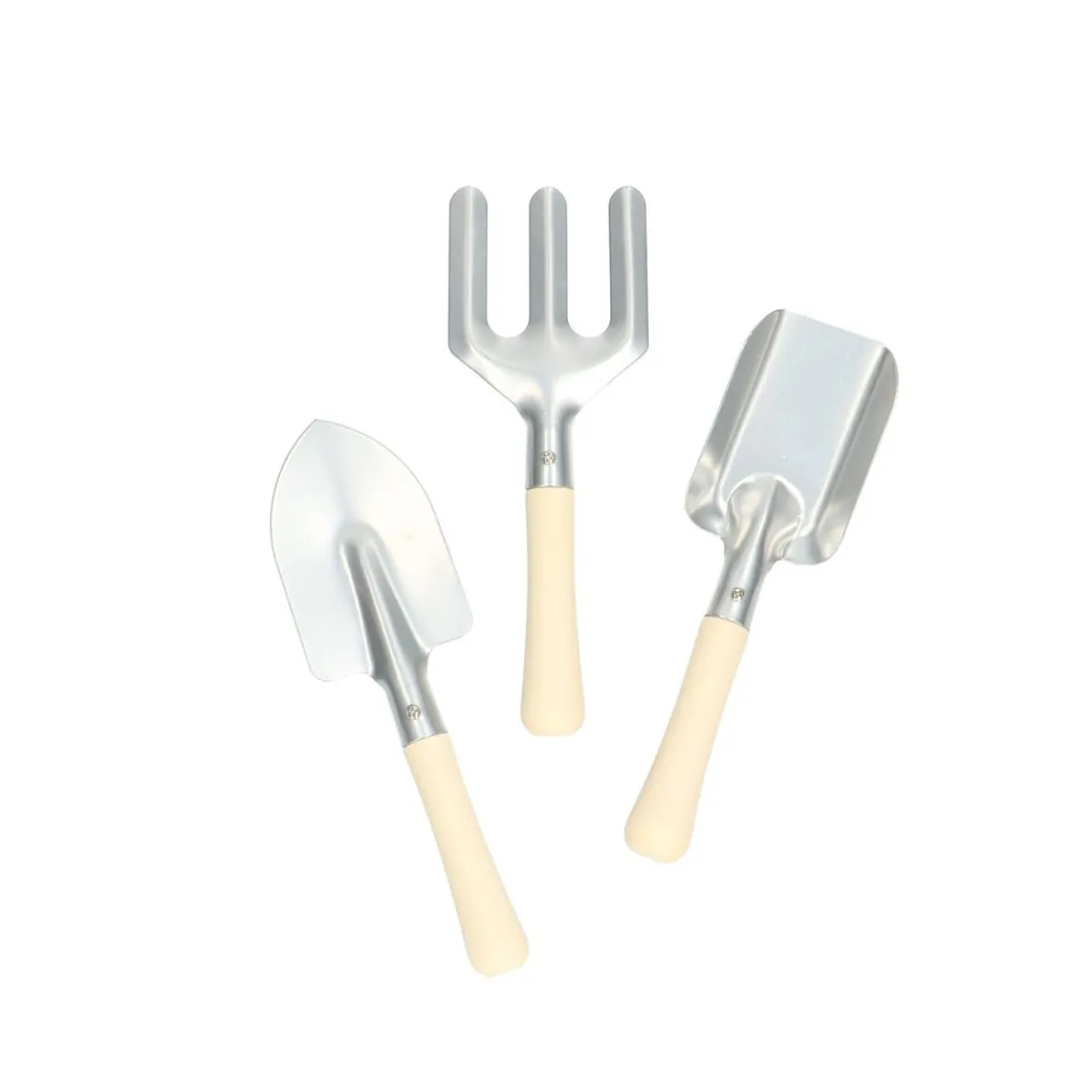 Tuingereedschapset kind, zink en hout, 3-delig, 3+