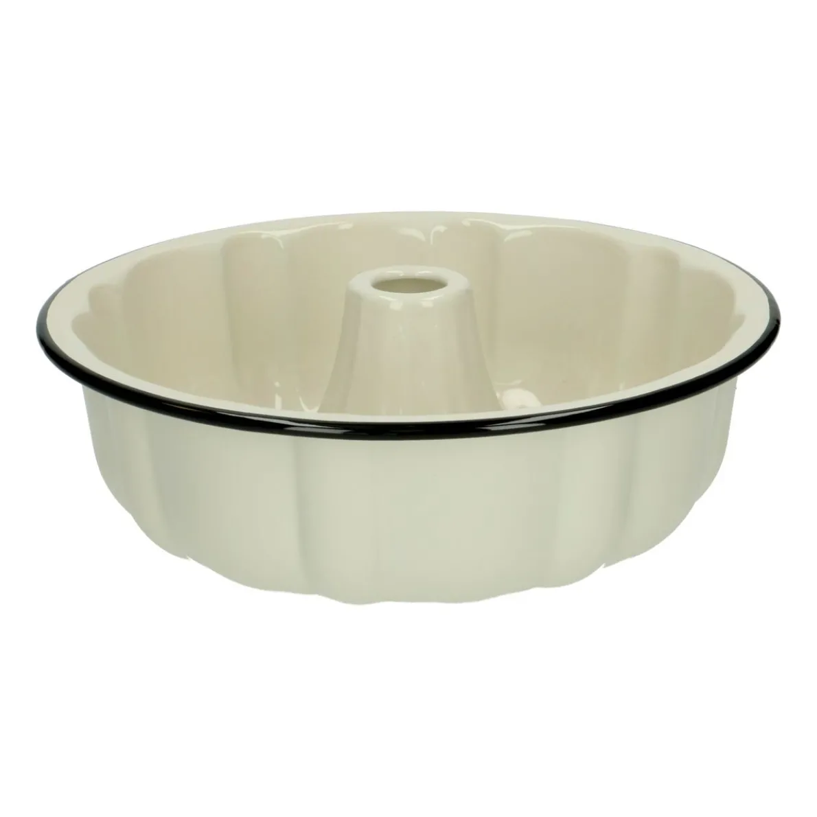 Tulbandvorm, emaille, zwart/wit