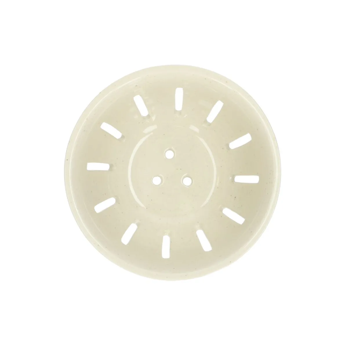 Uitlekbakje fruit, steengoed, beige, spikkel, Ø 14 cm