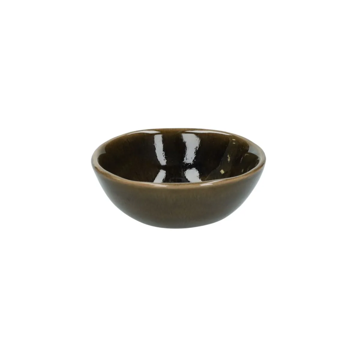 Uitlekbakje, steengoed, donkergroen, Ø9 X 3 cm