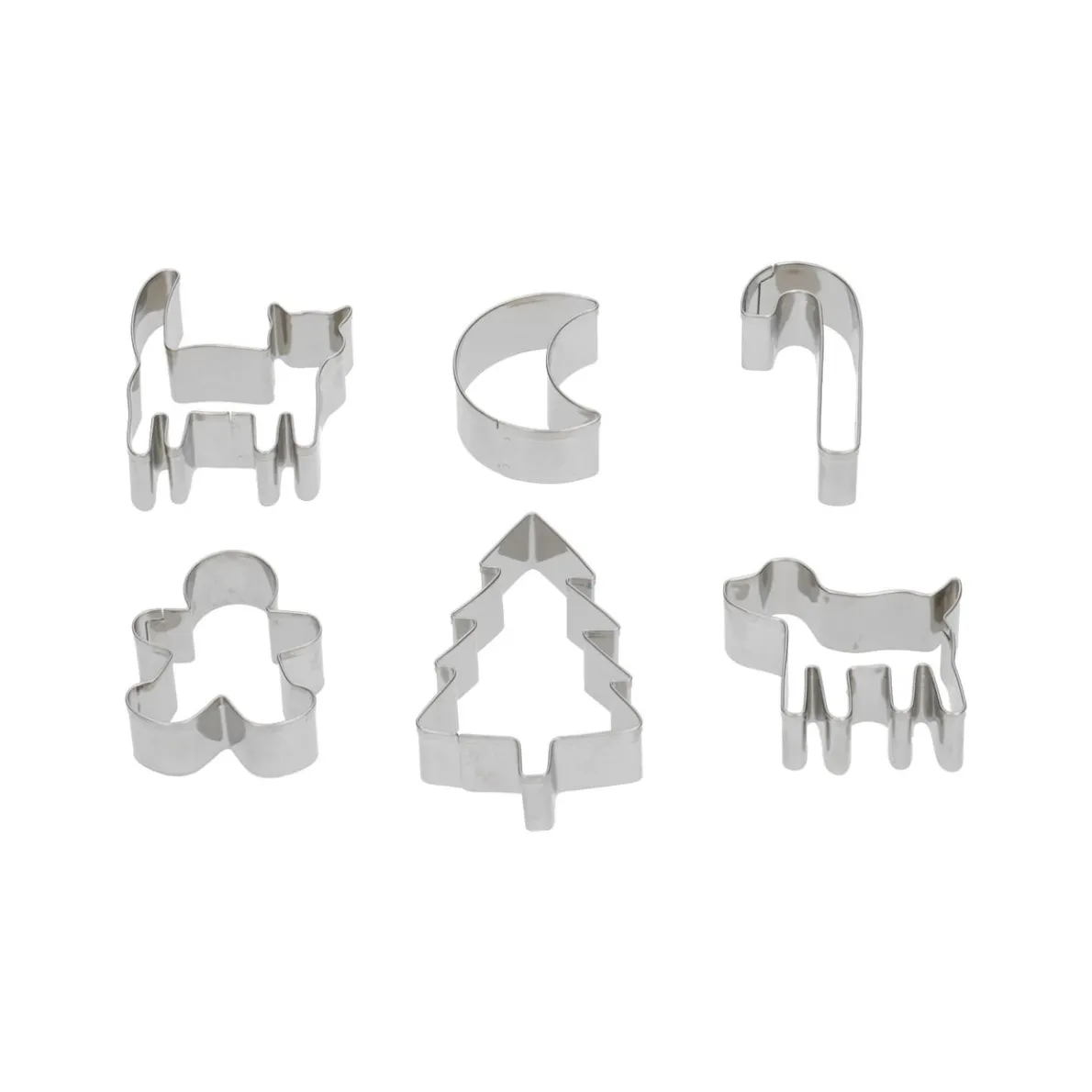 Uitsteekvorm voor kerstkoekjes, rvs, set van 6