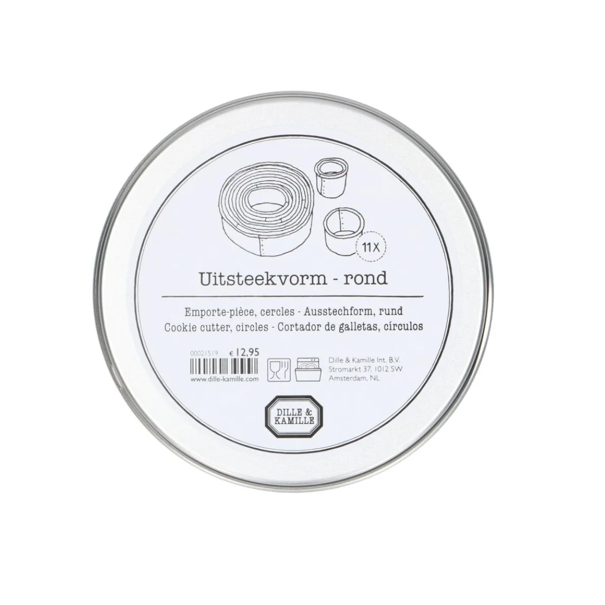 Uitsteekvormpjes in blik, rondjes