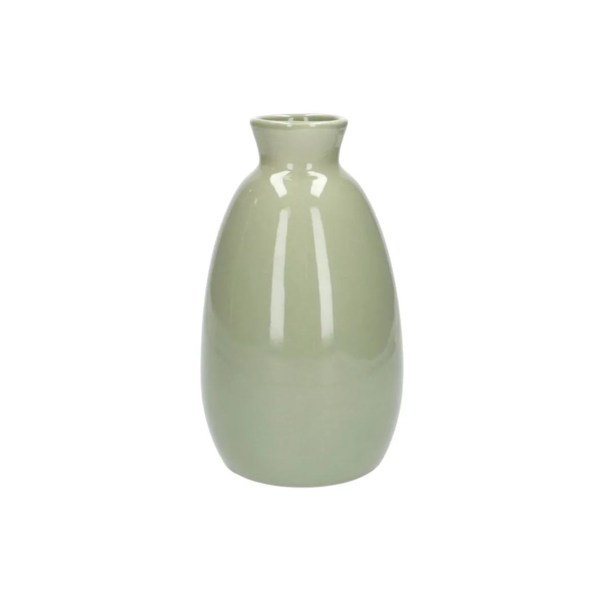 Vaas, porselein, lichtgroen, 12 x 20 cm