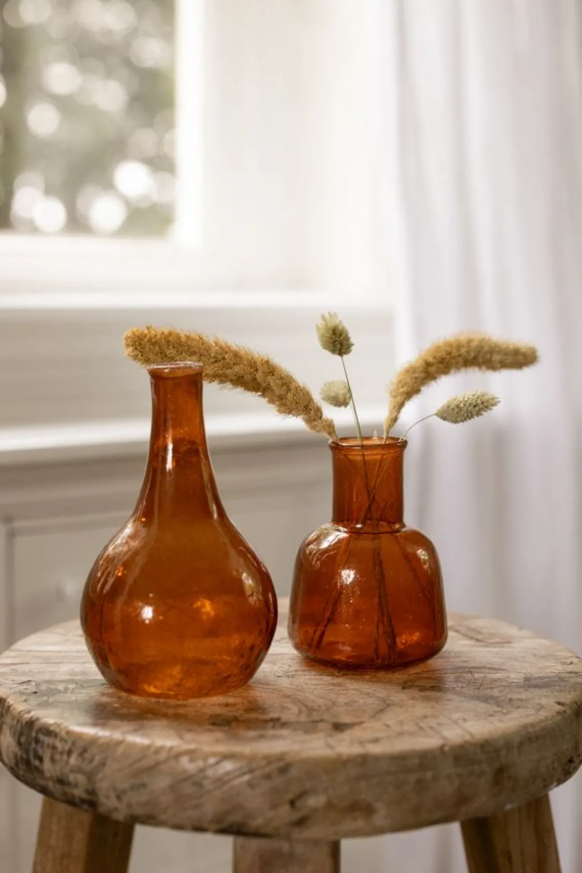 Vaasje, gerecycled glas, terracotta