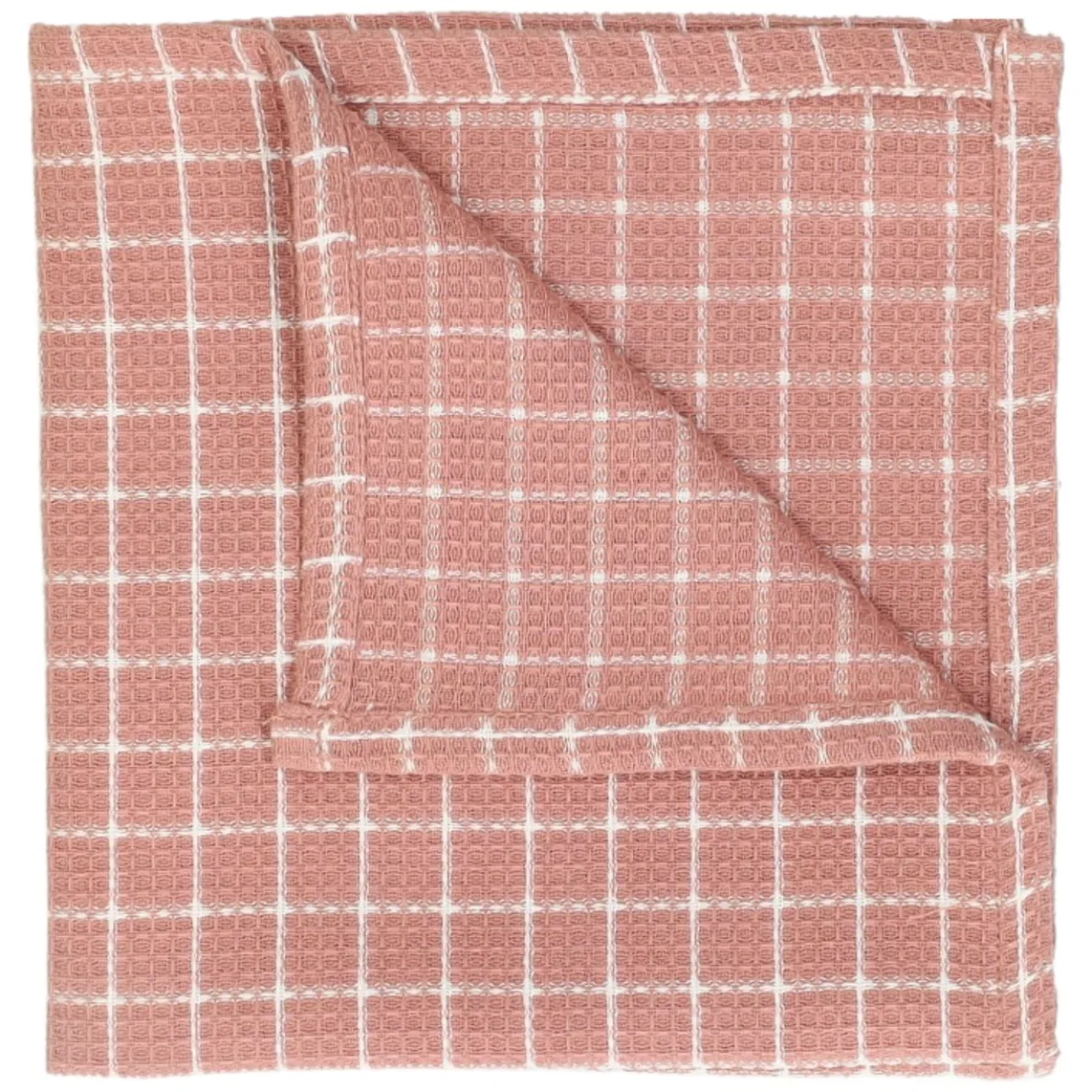 Vaatdoekje, bio-katoen, oudroze/wit geruit