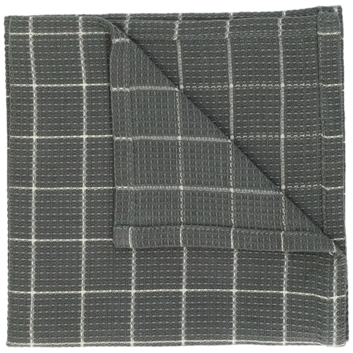 Vaatdoekje, bio-katoen, donkergroen geruit, 40 x 40 cm