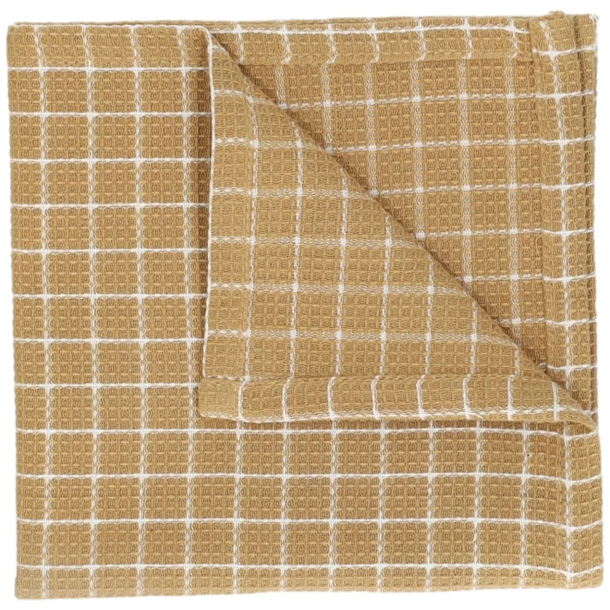 Vaatdoekje, bio-katoen, zandkleurig/wit geruit