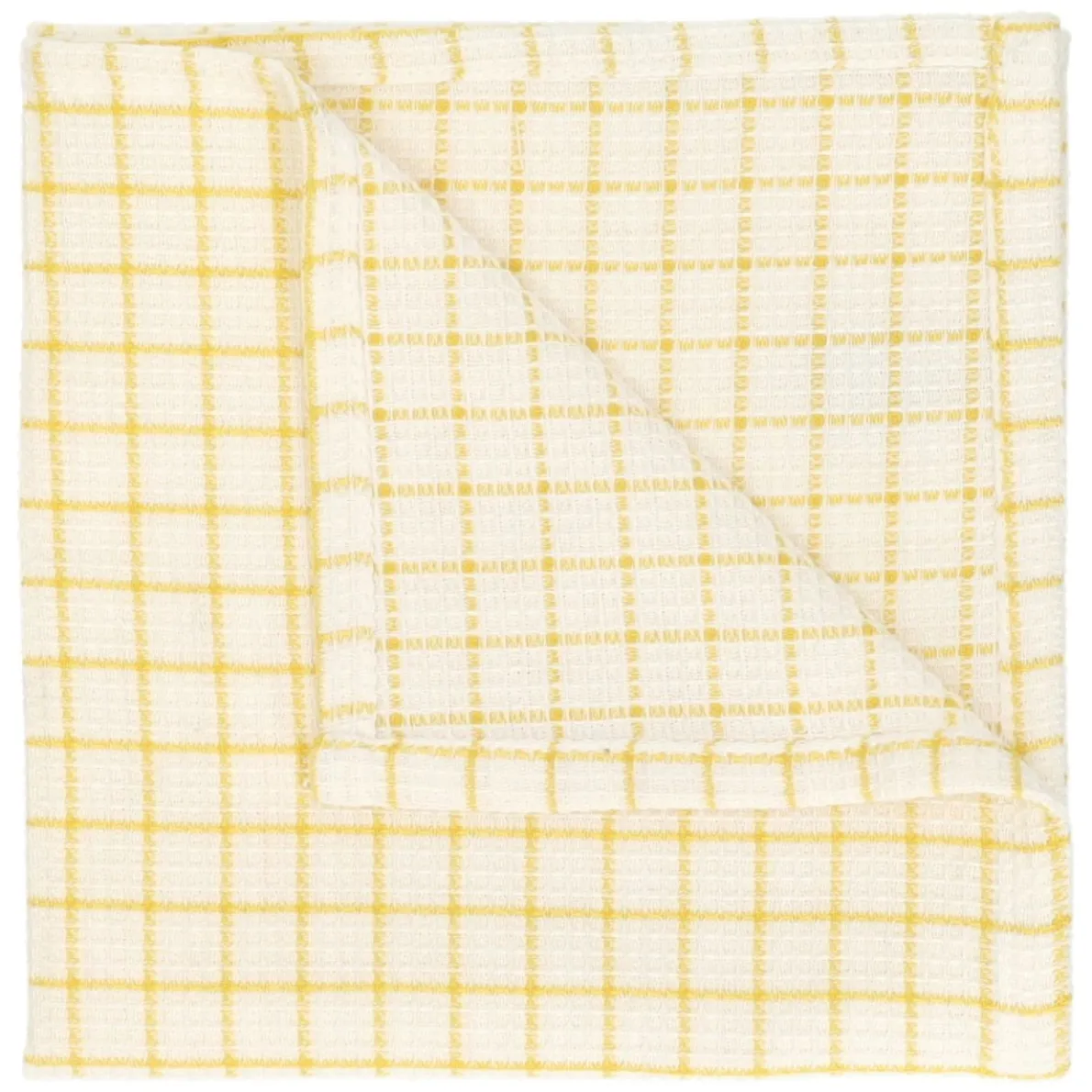 Vaatdoekje, bio-katoen, lichtgeel geruit, 40 x 40 cm