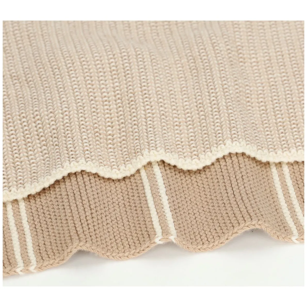 Vaatdoekjes, gebreid katoen, zand, 2 stuks, 25 x 25 cm