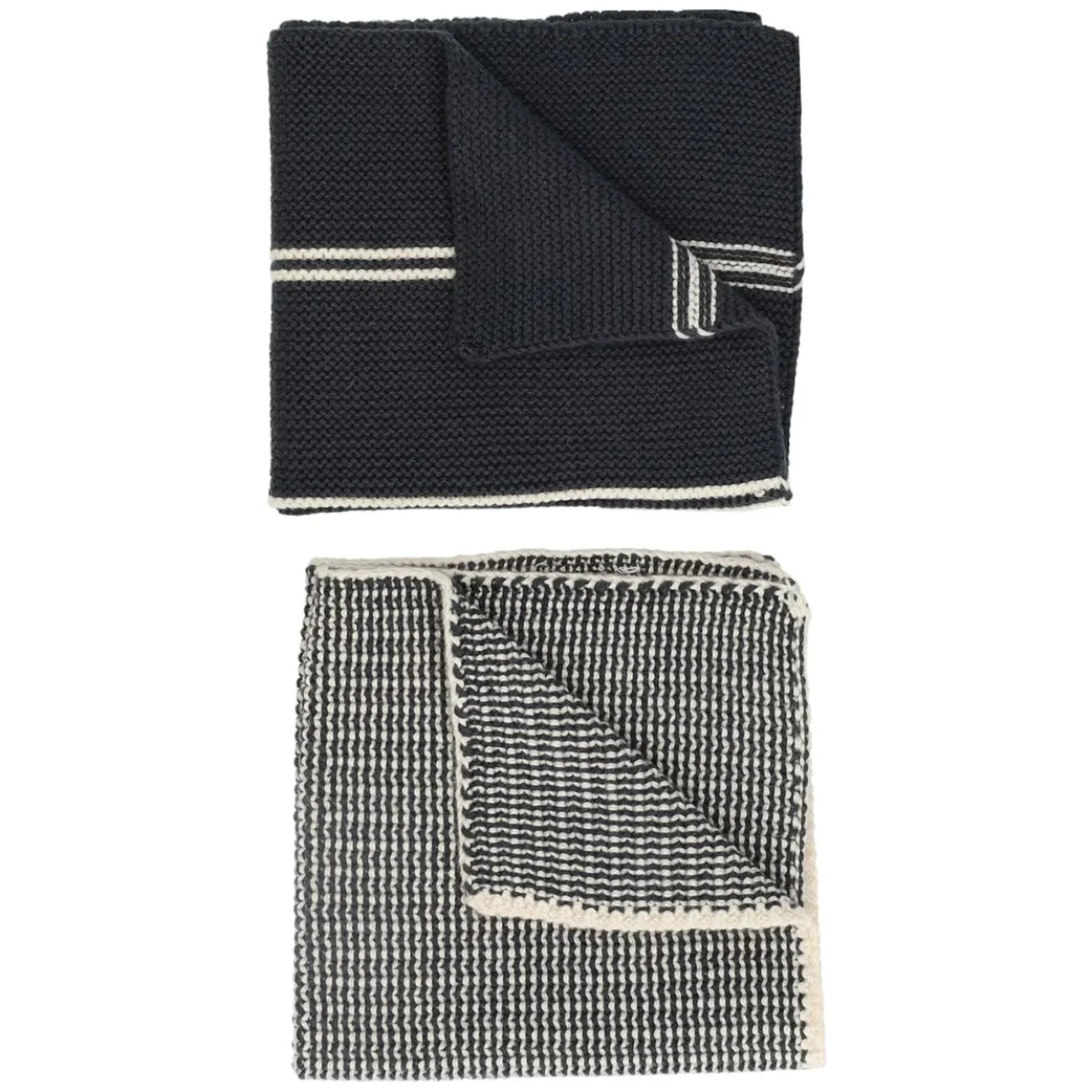 Vaatdoekjes, gebreid katoen, donkergrijs, 2 stuks, set 2, 25 x 25 cm