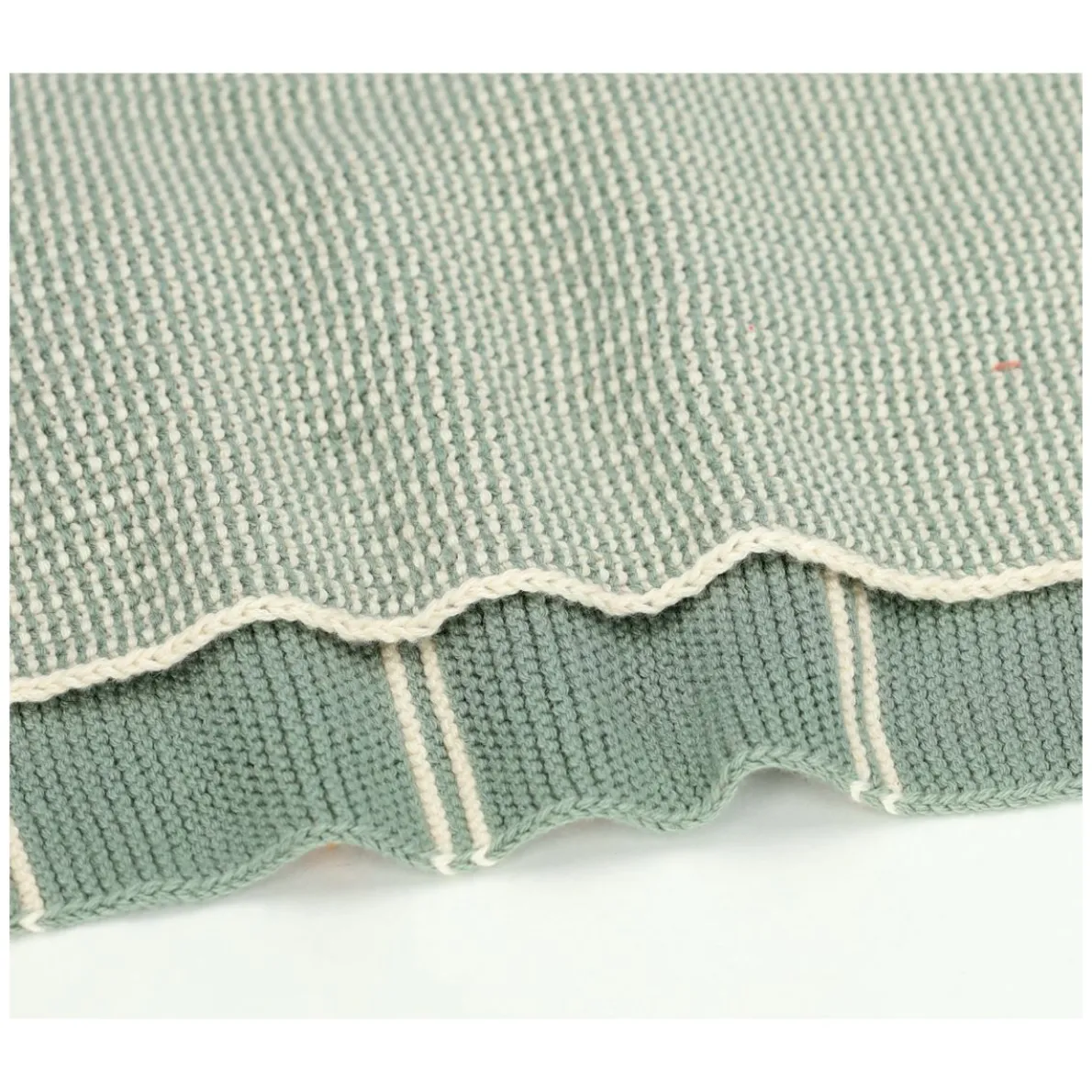 Vaatdoekjes, gebreid katoen, groengrijs, 2 stuks, 25 x 25 cm