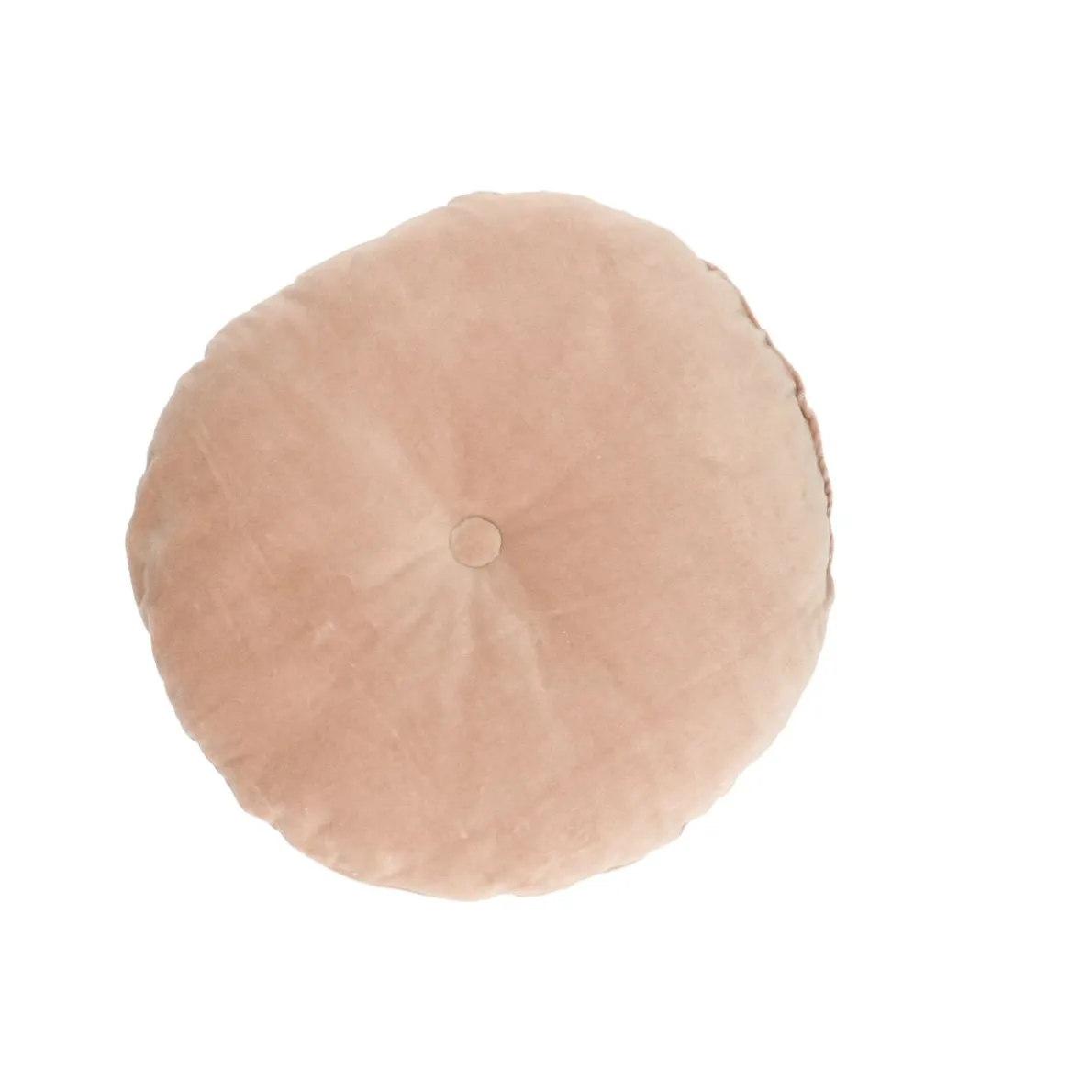 Velours kussen, bio-katoen, oud roze, rond
