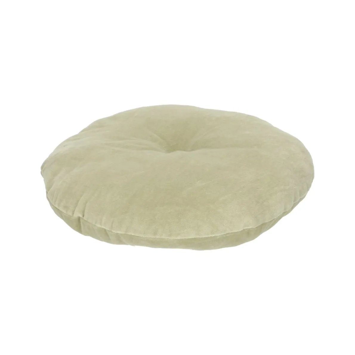 Velours kussen, bio-katoen, celadon, rond