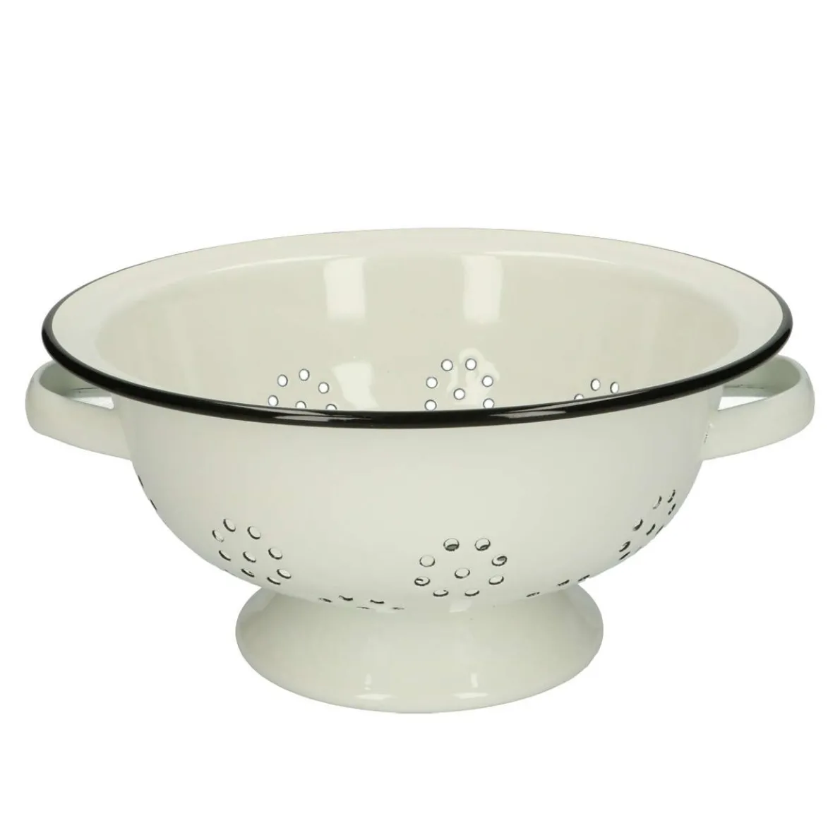 Vergiet, emaille, zwart/wit