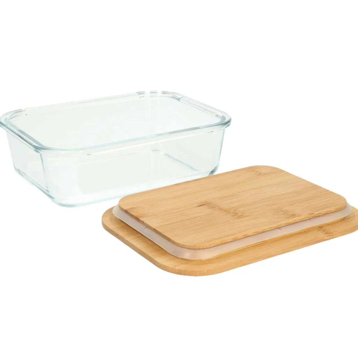 Vershoudschaal, glas en bamboe, 730 ml