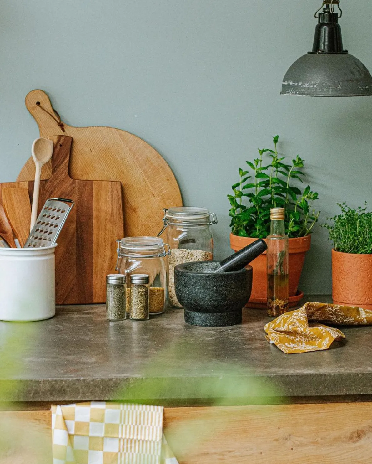 Vijzel, zwart graniet, Ø 17 cm