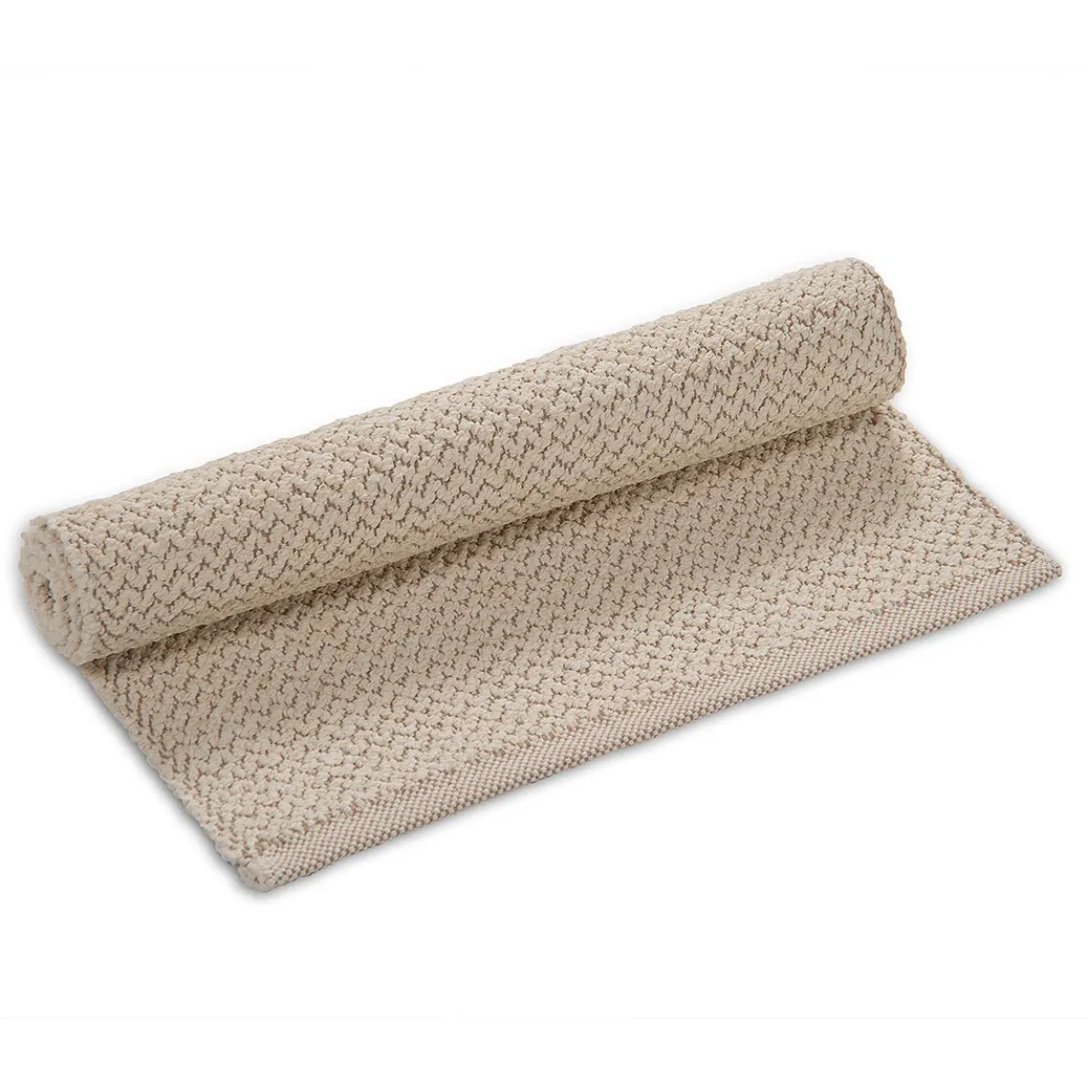 Vloerkleed, gerecycled katoen, wit, lang,  70 x 150 cm