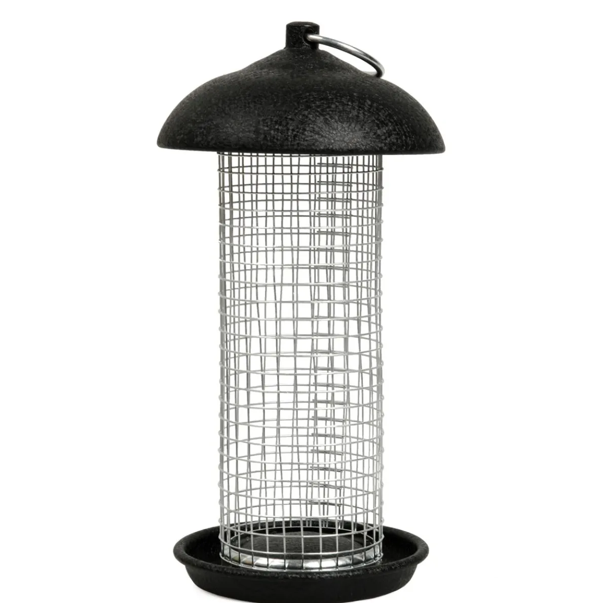 Vogelvoedersilo voor pinda's, zwart metaal