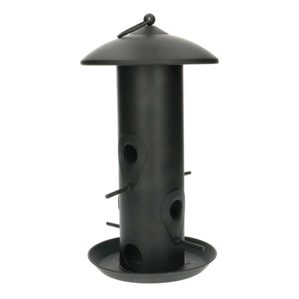 Vogelvoedersilo, zwart metaal