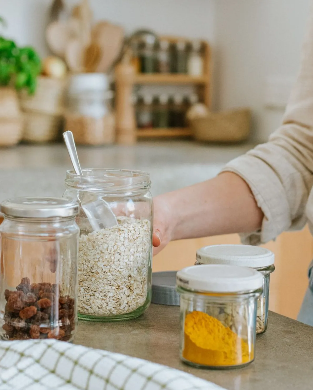 Voorraadpot, glas en metaal, 780 ml