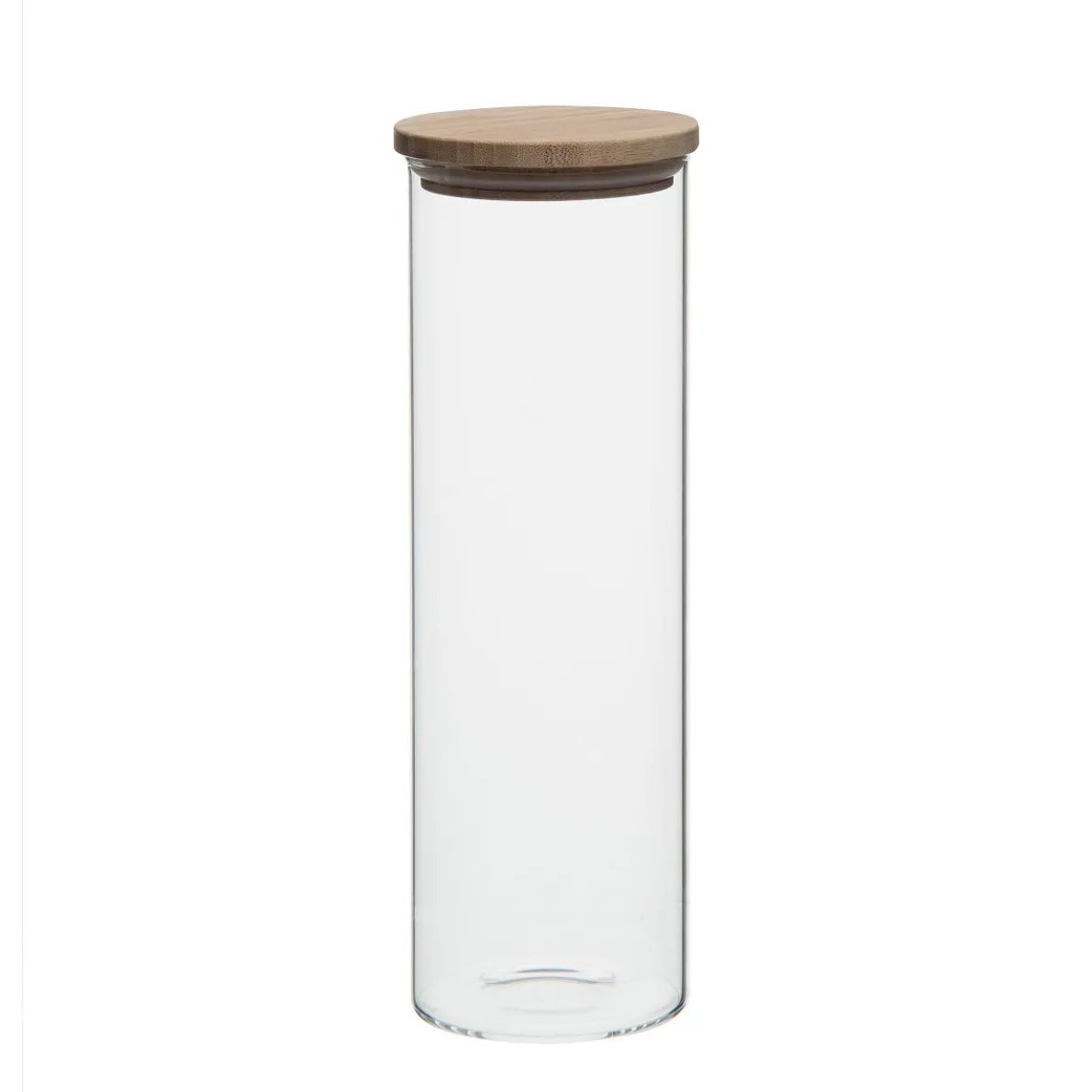 Voorraadpot met bamboe deksel, glas, 1650 ml