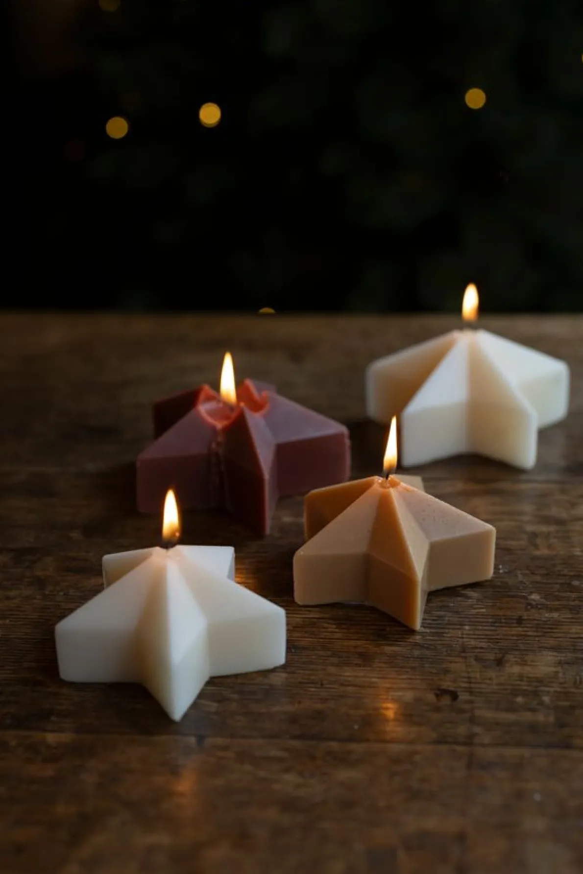 Vormkaars, ster groot, roodbruin, Ø12 X 6,3 cm