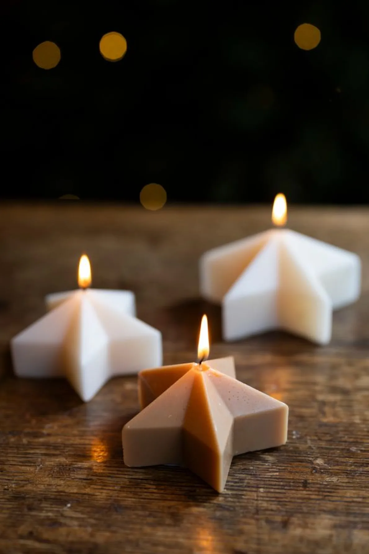 Vormkaars, ster groot, offwhite, Ø12 X 6,3 cm