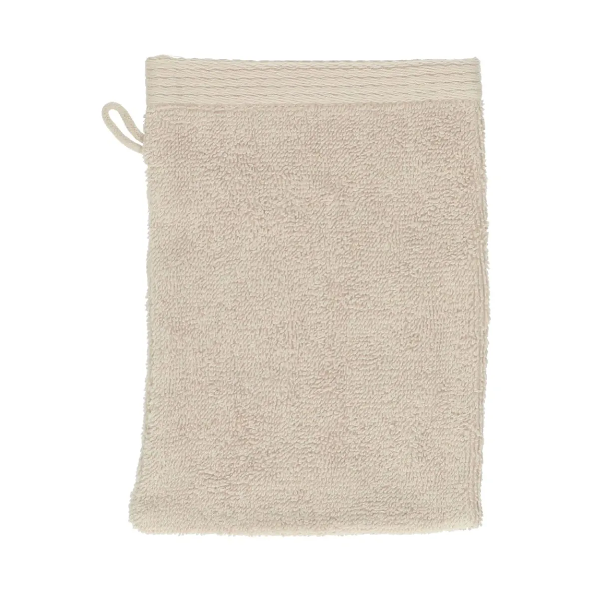 Washandje, Recycled katoen, Licht zand, 15 x 21 cm