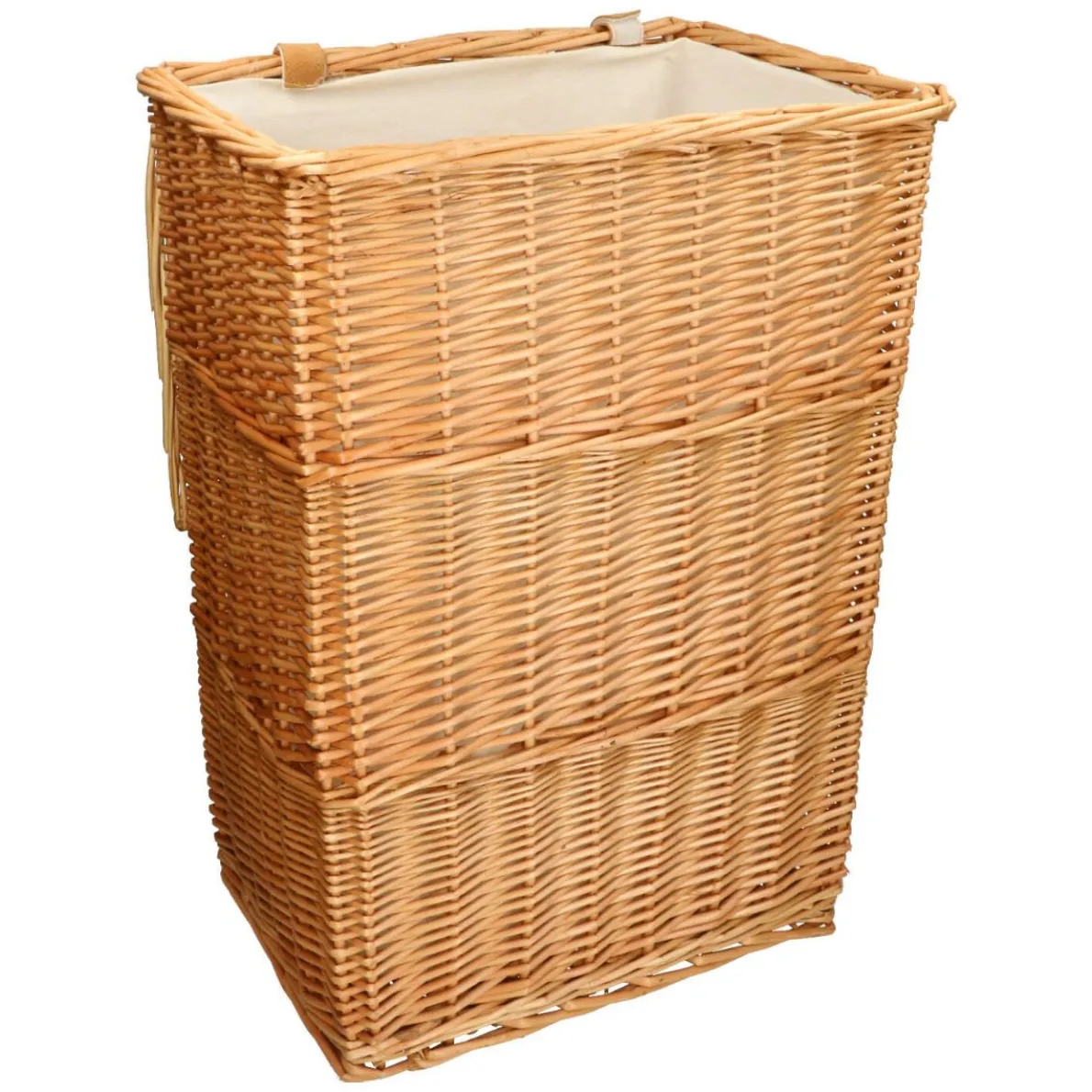 Wasmand recht, wilgenteen, met voering, groot