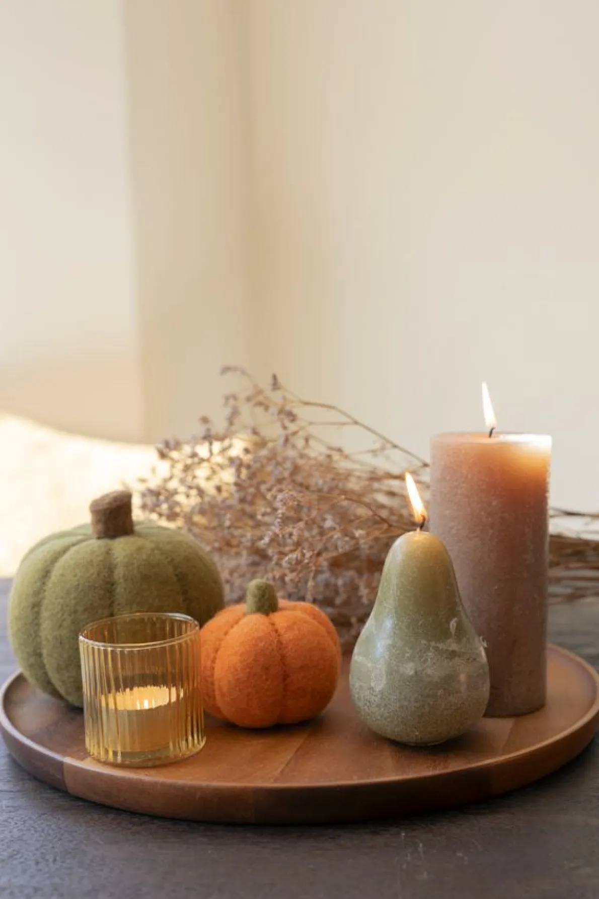 Waxinelichthouder, geribbeld glas, Ø6 X 7 cm