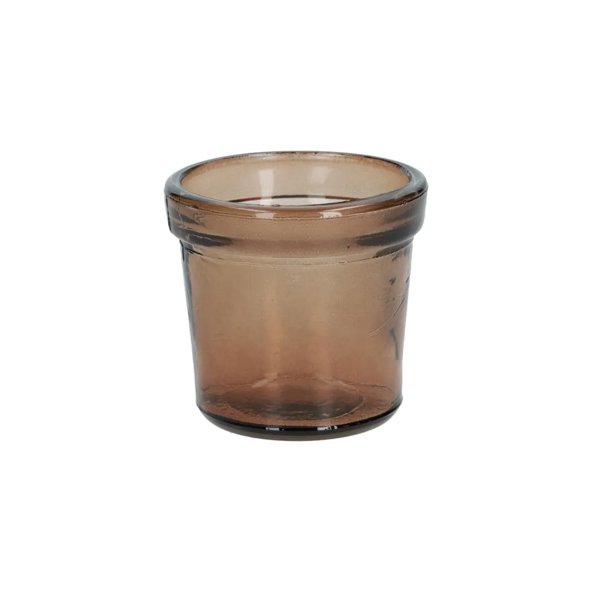 Waxinelichthouder, gerecycled glas, bruin, Ø7 cm