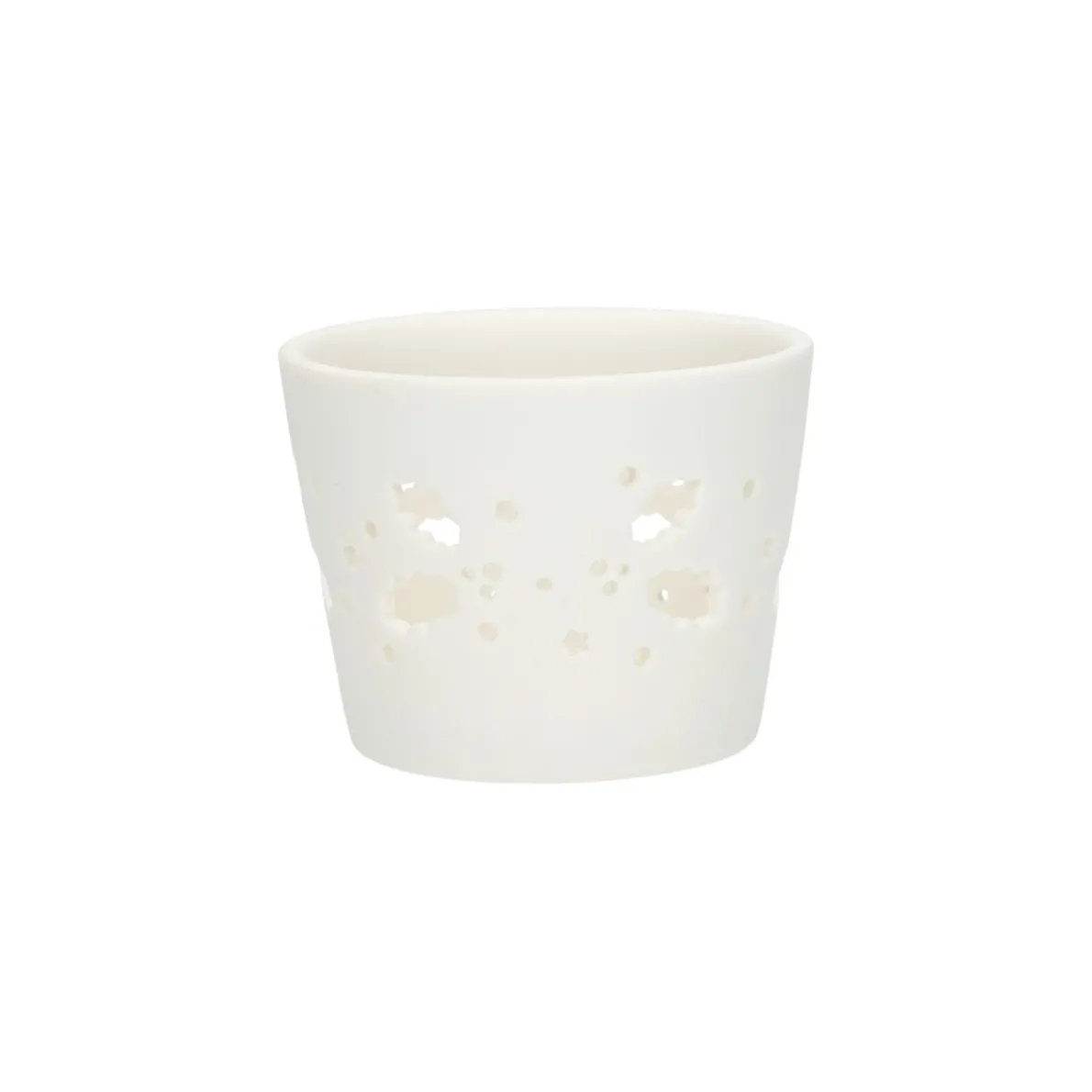 Waxinelichthouder, porselein, wit, Ø7 X 5,5 cm