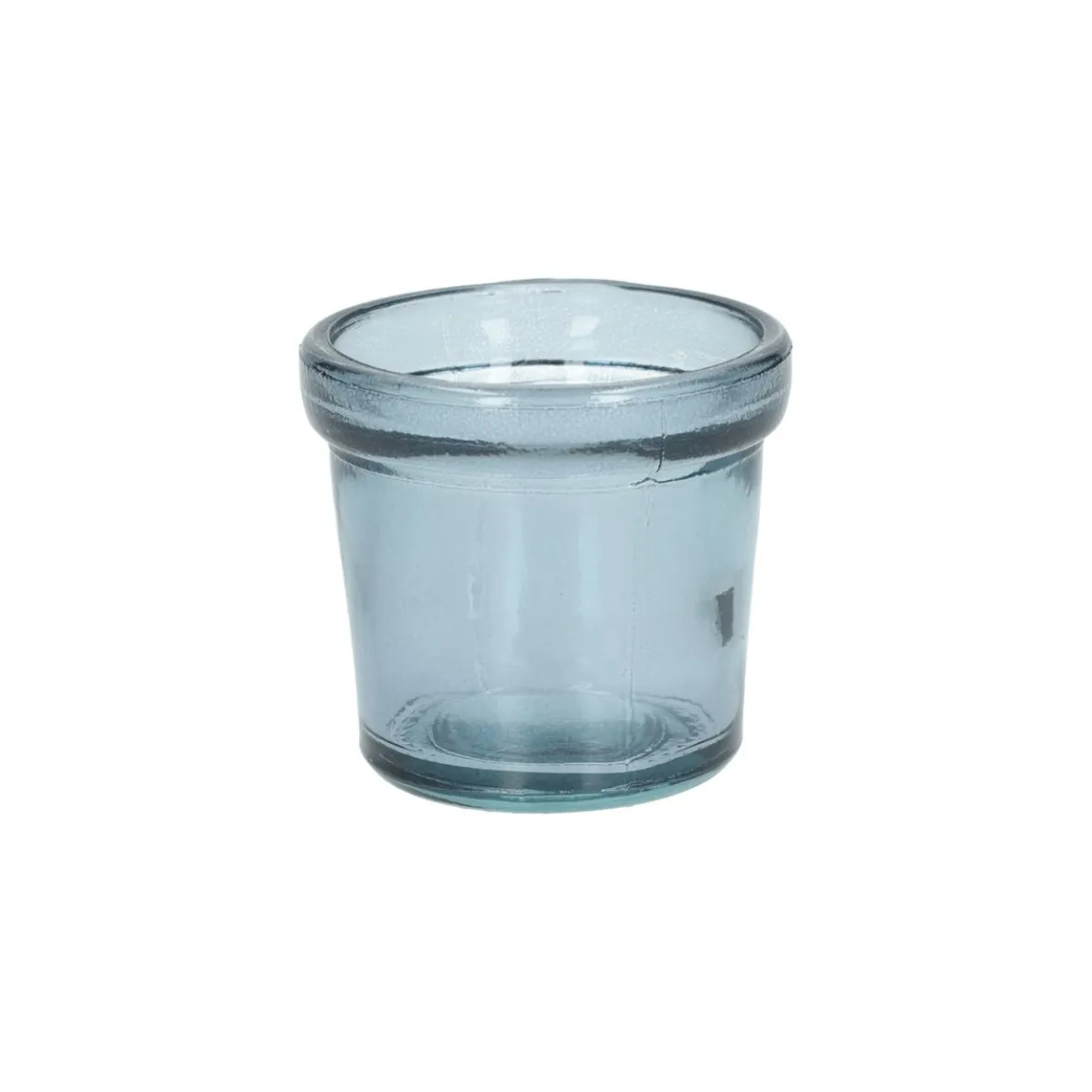 Waxinelichthouder, gerecycled glas, blauw, Ø7 cm