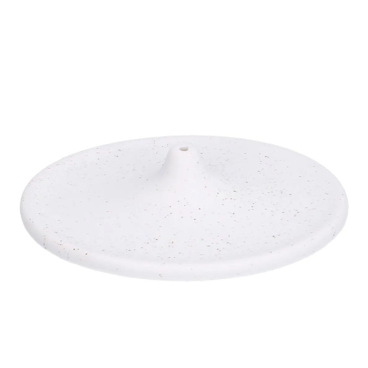 Wierookhouder, keramiek, wit gespikkeld, Ø 10 cm