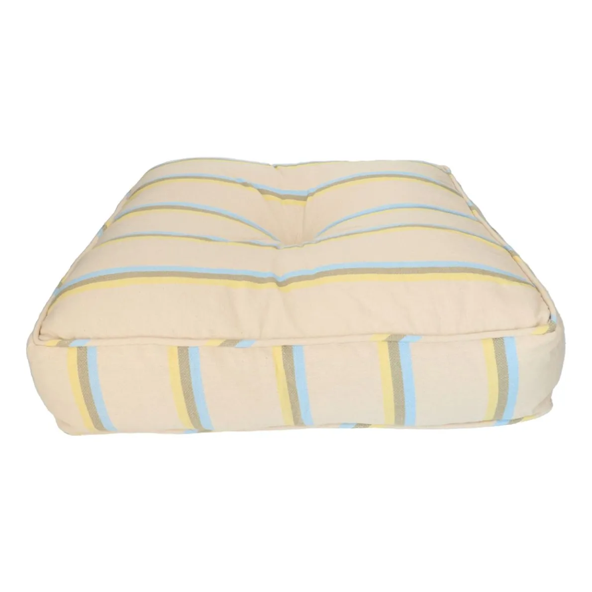 Zitmatras, GOTS bio-katoen, zand gestreept, 50 x 50 cm