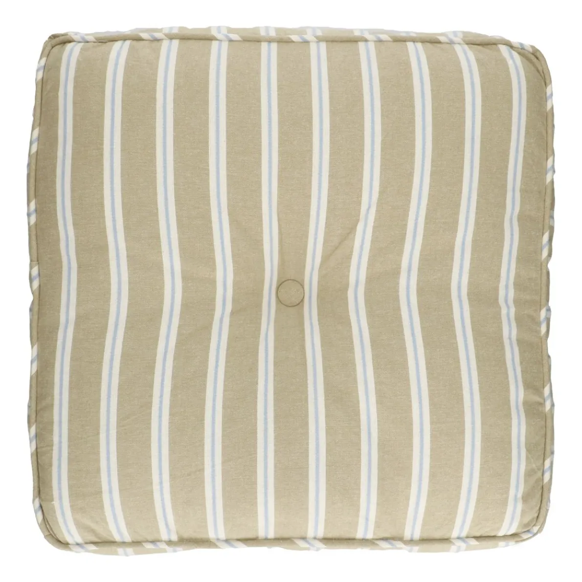 Zitmatras, GOTS bio-katoen, groen gestreept, 50 x 50 cm