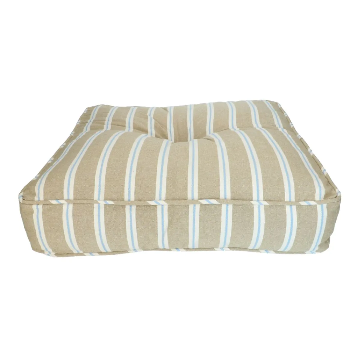 Zitmatras, GOTS bio-katoen, groen gestreept, 50 x 50 cm