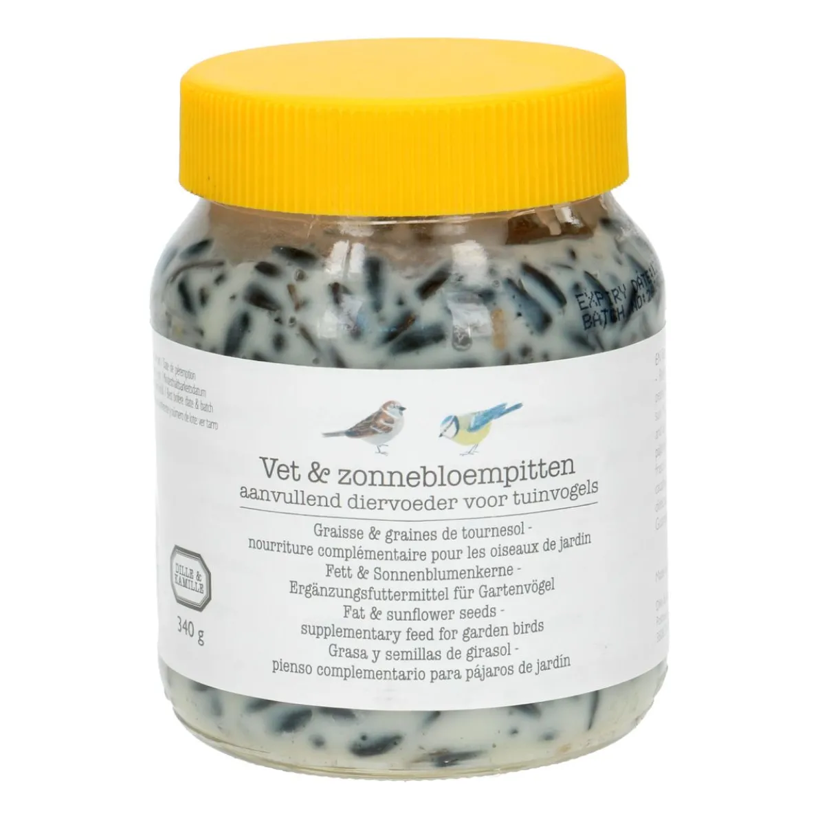 Zonnebloempasta voor vogels, pot 340 gram